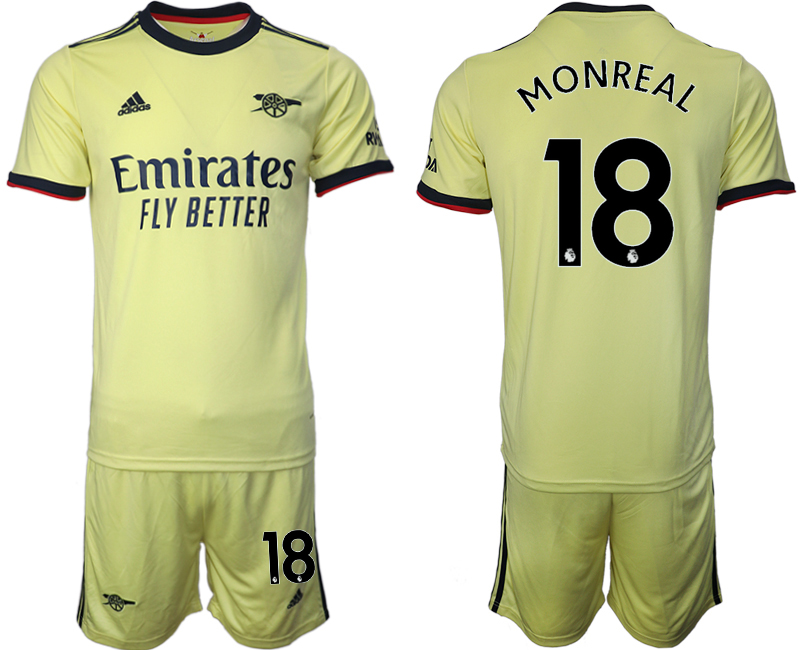 Men 2021-2022 Club Arsenal away yellow #18 Soccer Jersey